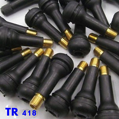 Tire Valve TR418  2" Length Tubeless Tire Rubber Valve Stems (Lot of 25) EA