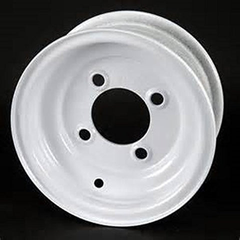 8"  White Steel Trailer Wheel 4 Bolt/Lug Fits 16.5x6.50-8 Tires