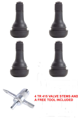Tire Valve  TR415 1.25" Length Snap In Tubeless Tire Valve Stems  (LOT OF 4 ) with FREE Valve Tool