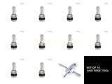 SET OF 10  NEW TUBELESS TR416 1 1/2" Chrome bolt-in threaded Tire Valve Stems