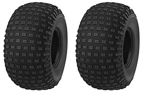 16x8-7 Deestone D929 Knobby 4 ply rated Tubeless ATV Tires  -  (SET OF 2)