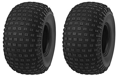 16x8-7 Deestone D929 Knobby 4 ply rated Tubeless ATV Tires  -  (SET OF 2)