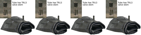 15" FR15 Air Loc Multi Size Tire Inner Tubes with TR13 Standard Rubber Valve Radial/Bias (SET OF 4)