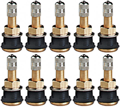 TIRE VALVE  TR501  Straight Brass Valve, 1 1/2" (38mm) .625" (15.9mm)  (Lot of 10)