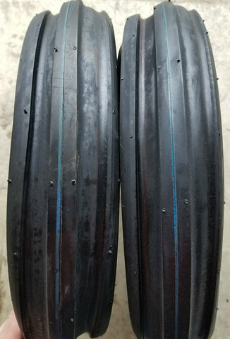6.00-16 Major Brand Tri Rib (3 Rib) F-2  6 Ply Rated TUBELESS Tires (Set of 2)