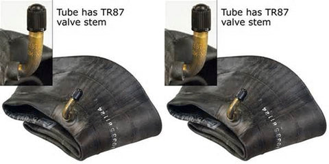 3.50-8  3.00-8 Dual Size Firestone Brand Inner Tubes with TR 87 Bent Metal Valve Stem  (SET OF 2)