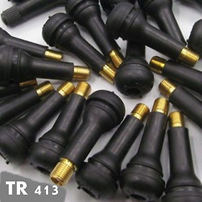 Tire Valve TR413 Standard 1- 1/4" Length Snap In Tubeless Tire Valve Stems  (LOT OF 25 )