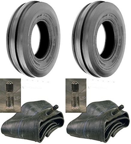 4.00-12 Major Brand Tri Rib (3 Rib) Farm Tractor Implement Tires with Tubes  (Set of 2)