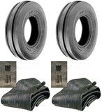 4.00-15 Tri Rib (3 Rib) 4 ply rated  Tires with Tubes  (Set of 2)
