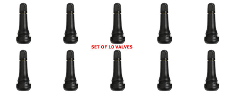 Tire Valve TR-414 1-1/2" Tubeless Rubber Snap-In Valve Stem (10 Pack)