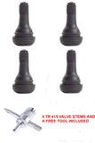 Tire Valve  TR415 1.25" Length Snap In Tubeless Tire Valve Stems  (LOT OF 4 ) with FREE Valve Tool