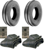 4.00-8 Deestone Tri Rib (3 Rib) Tires with Tubes  (Set of 2)