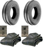 7.50-16 Major Brand Tri Rib (3 Rib) F-2  8 Ply Rated Tires and Tubes (Set of 2)