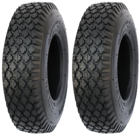 4.10/3.50-4 Major Brand Stud Tire 4 Ply Rated Tubeless Tires (SET OF 2)