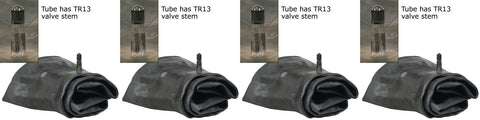 15x6.00-6 Air Loc Tire Inner Tubes with TR13 Rubber Valve Stems (SET OF 4 TUBES)