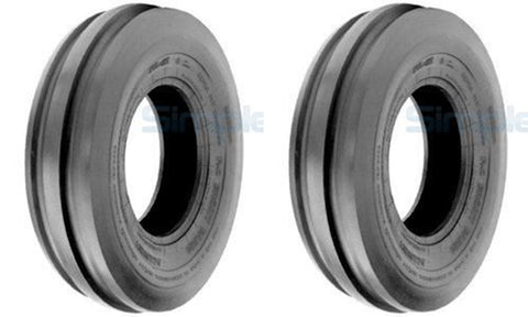 5.50-16 Major Brand Tri Rib (3 Rib) F-2  6 Ply Rated TUBELESS Tires (Set of 2)