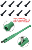 Tubeless Tire Valve Stem Insertion / Removal Valve Core Tool AND  8 Free Valves TR13