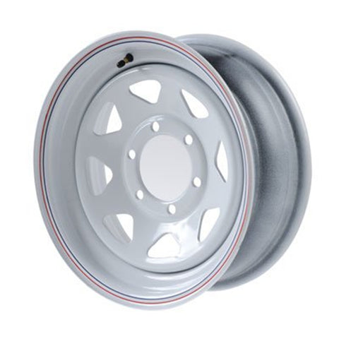 16"  White Steel Trailer Wheel 6 Bolt / Lug Fits 235/80R16  750-16