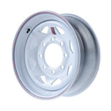 16"  White Steel Trailer Wheel 8 Bolt / Lug Fits 235/80R16 750-16