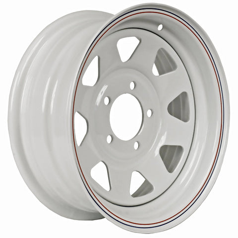 White Steel Trailer Wheel 5 Bolt on 5" / Lug Fits 205/75-15 F78X15 ...